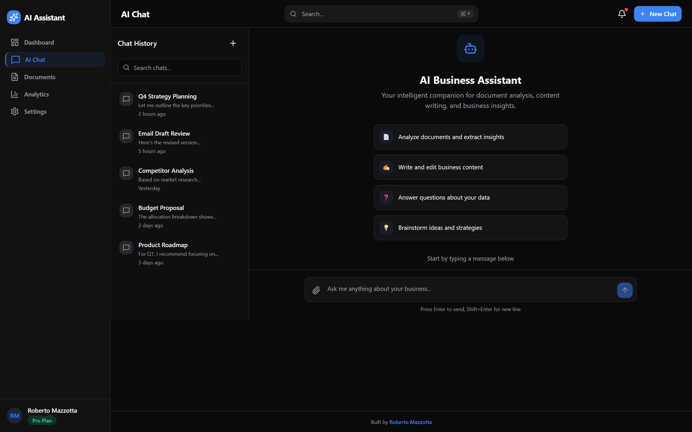 Streaming chat surface