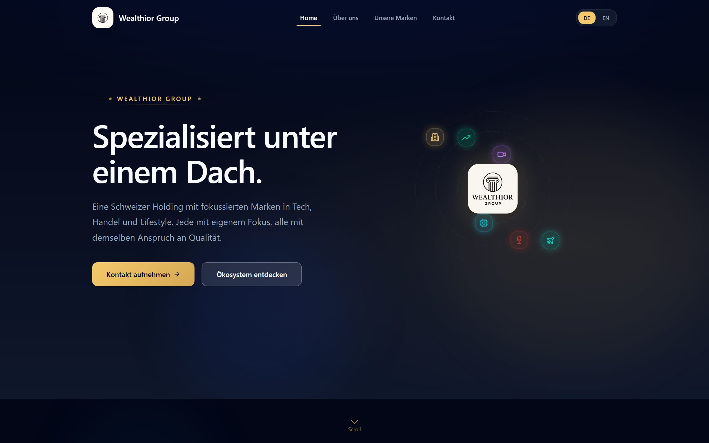 Wealthior Group home page